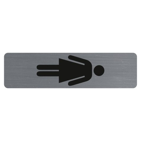 Plaque verticale adhésive imitation aluminium Dame 16,5X4,4 cm 67168E