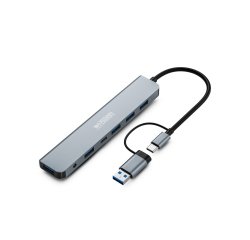 Urban Factory MHC70UF station d'accueil Avec fil USB 3.2 Gen 1 (3.1 Gen 1) Type-A + Type-C Gris