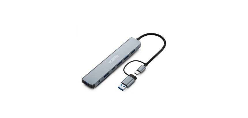 Urban Factory MHC70UF station d'accueil Avec fil USB 3.2 Gen 1 (3.1 Gen 1) Type-A + Type-C Gris