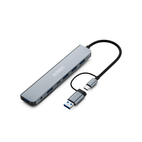 Urban Factory MHC70UF station d'accueil Avec fil USB 3.2 Gen 1 (3.1 Gen 1) Type-A + Type-C Gris