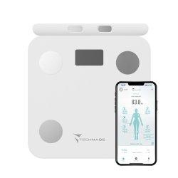 Techmade TM-SCALE2 bilance pesapersone Quadrato Bianco Bilancia pesapersone elettronica