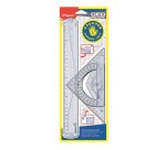 Kit de traçage géométrique maped spécial gauchers contenant règle équerre et rapporteur