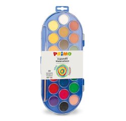 Pastiglie Acquerelli - ø 30mm - colori assortiti - Primo - astuccio da 22 pastiglie