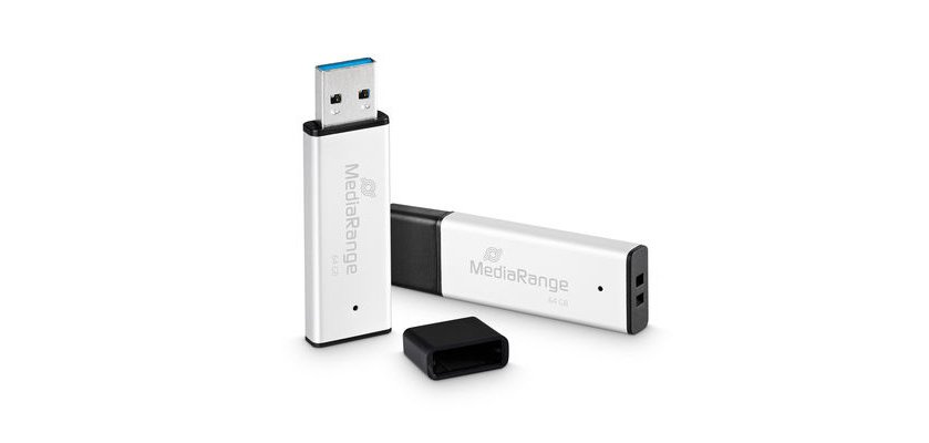 MediaRange MR1901 USB-Flash-Laufwerk 64 GB USB Typ-A 3.2 Gen 1 (3.1 Gen 1) Schwarz, Silber