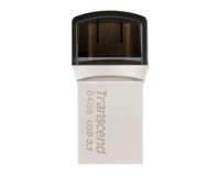 Transcend JetFlash 890 64GB unità flash USB USB Type-A / USB Type-C 3.2 Gen 1 (3.1 Gen 1) Nero, Argento