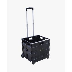 Casier Trolley pliable en polypropylène - Dimensions ouvert L42 x H38 x P40 cm Noir
