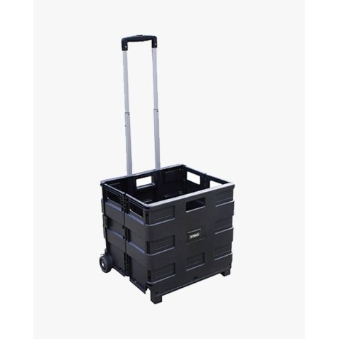 Casier Trolley pliable en polypropylène - Dimensions ouvert L42 x H38 x P40 cm Noir
