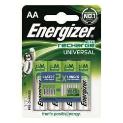 Pile Universal Rechargeable AA LR6 1300 mAh, pack de 4 piles