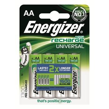 Pile Universal Rechargeable AA LR6 1300 mAh, pack de 4 piles