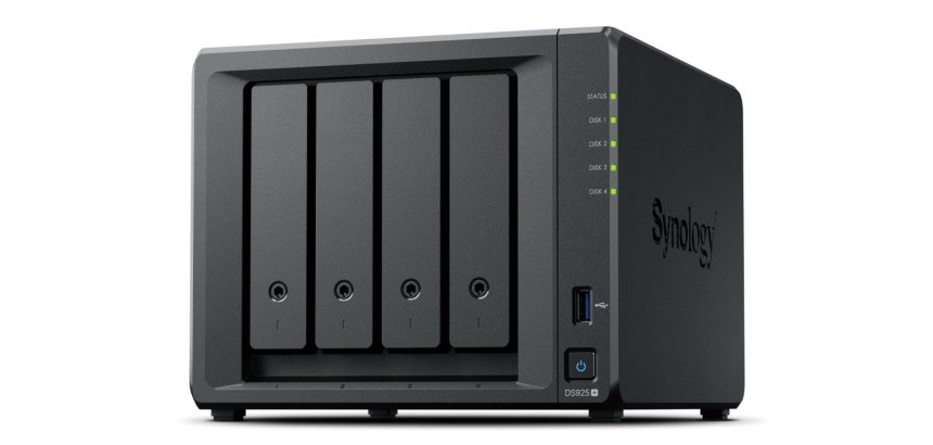 Synology DiskStation DS925+ serveur de stockage NAS Ryzen Embedded V1500B 4 Go DDR4 0 To Noir