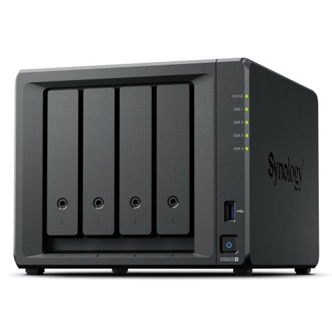Synology DiskStation DS925+ serveur de stockage NAS Ryzen Embedded V1500B 4 Go DDR4 0 To Noir