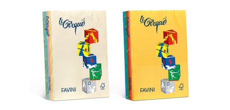 Carta Le Cirque - A4 - 80 gr - mix 5 colori pastello - Favini - conf. 500 fogli