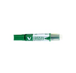 Marqueur pilot v-board master recycle effacable a sec et    rechargeable pointe biseautee large 6 mm coloris vert