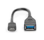 Digitus Adaptador / convertidor USB-C - USB-A, OTG, 0,15 m