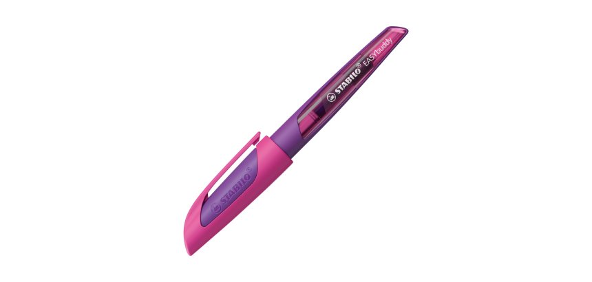 Stylo-plume stabilo easybuddy twilight sky plume m standard pour gaucher et droitier      coloris rose/violet fonce