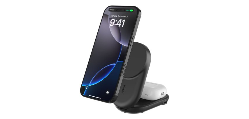 Belkin Qi2 Fitness tracker, Casques, Smartphone, Smartwatch Noir USB Recharge sans fil Charge rapide Intérieure