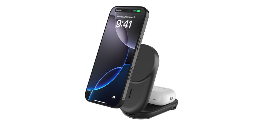 Belkin Qi2 Fitness tracker, Headphones, Smartphone, Black Smartwatch USB Wireless Recharge Fast Charging Indoor