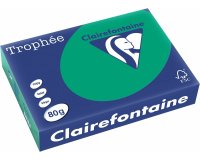 Papier couleur clairefontaine trophée multifonction a4 80g/m2 couleurs intenses vert sapin paquet 500 feuilles
