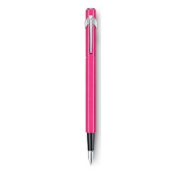 Stylo-plume caran d'ache 840 pop line corps aluminium plume moyenne coloris fuchsia étui