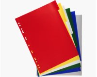 Intercalaires polypropylène souple 6 positions - A4 - Couleurs assorties