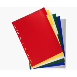 Intercalaires polypropylène souple 6 positions - A4 - Couleurs assorties