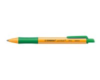 Stylo-bille stabilo pointball retractable rechargeable plastique recycle 3500m d'ecriture  grip antiderapant vert
