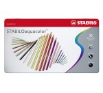 STABILO Matita colorata acquarellabile - STABILOaquacolor - Scatola in Metallo da 36 - Colori assortiti