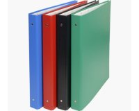 Classeur rembordé PVC 4 anneaux 30mm - A4 maxi 24x32cm - Couleurs assorties