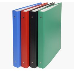 Classeur rembordé PVC 4 anneaux 30mm - A4 maxi 24x32cm - Couleurs assorties