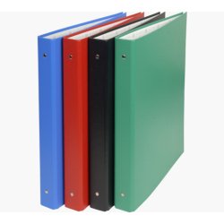 Classeur rembordé PVC 4 anneaux 30mm - A4 maxi 24x32cm - Couleurs assorties