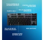 Logitech G Teclado para gaming inalámbrico de perfil bajo G915 X LIGHTSPEED TKL, teclas de PBT de doble moldeado, teclas totalmente programables, retroiluminación RGB, elegante acabado en aluminio, táctil marrón GL - PC/Mac, Layout ES