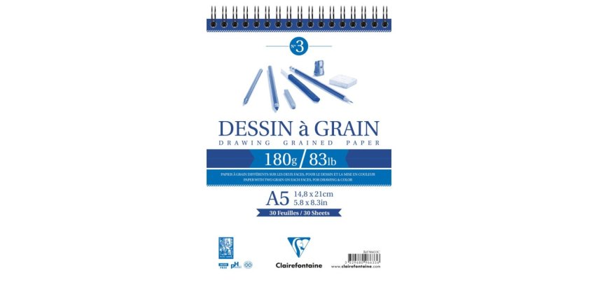 Dessin à Grain bloc spiralé 30F A5 180g