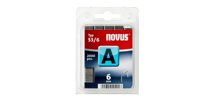 Agrafes pour cloueur 53/6 novus boite de 1800 unites