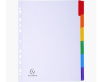 Intercalaires carte blanche 160g - 6 positions - A4+ - Blanc