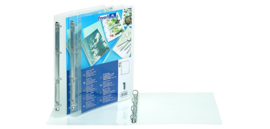 Raccoglitore personalizzabile Lumina - 22 x 30 cm - 4 anelli tondi 15 mm - PP - trasparente - Favorit