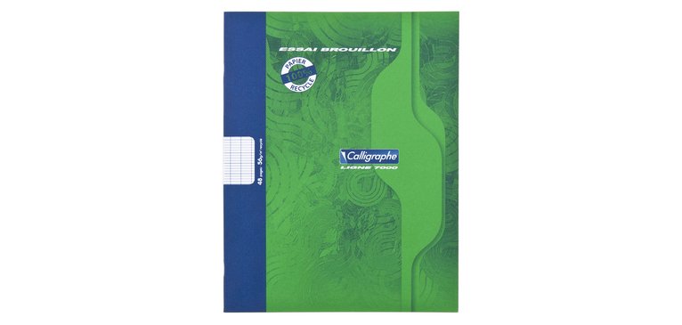 Cahier de brouillon piqué 7000 17x22 cm 48 pages grands carreaux 56 g - Vert