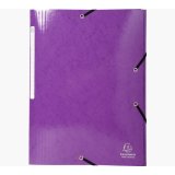 Chemise 3 rabats à élastiques Iderama en carte pelliculée 5/10, 425g. Coloris Violet