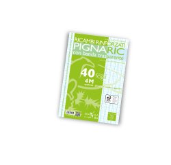 Ricambi forati rinforzati Pignaric - A4 -  4mm - 80gr - Pigna - conf. 40 pezzi