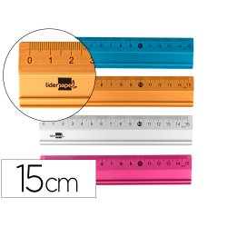 Règle liderpapel 15cm gamme aluminium coloris assortis