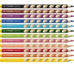 Crayon couleur stabilo easycolors gaucher corps      triangulaire mine large 4,2mm etui carton 12 unites + 1
