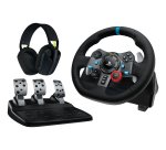 Logitech G 991-000539 mando y volante Aluminio, Negro USB Volante + Pedales + Auriculares PC, PlayStation 4, PlayStation 5, Playstation 3