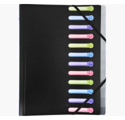 Trieur polypropylène 3 rabats 12 compartiments OPAK - Couleurs assorties