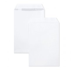 Boite de 250 Pochettes Blanches C4-229x324 mm - Auto-Adhésives - 90g/m2 - Blanc