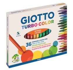 Pennarelli Turbo Color - punta ø2,8mm - colori assortiti - Giotto - astuccio 36 pezzi