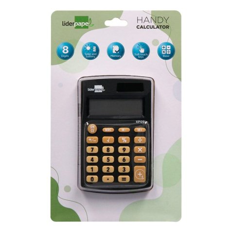 Calculatrice de poche xf05 8 chiffres solaire et piles     98x62x8 mm coloris noir