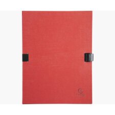 Chemise extensible NCLIP en papier toilé. Sangle à clip. Dos rainuré 13cm. Coloris rouge