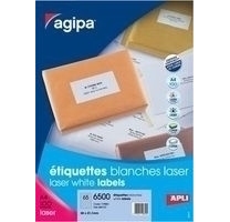 Étiquette adhésive apli agipa imprimante laser copieur 70x42mm boîte 2100 unités