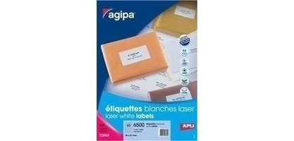 Étiquette adhésive apli agipa imprimante laser copieur 70x42mm boîte 2100 unités
