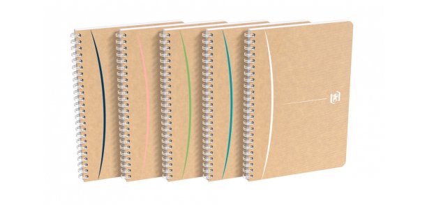 Cahier Oxford touareg integrale 148 x 210 mm 180 pages recycle ligne 7 mm assorti