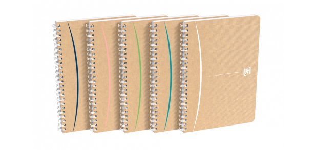 Cahier Oxford touareg integrale 148 x 210 mm 180 pages recycle ligne 7 mm assorti